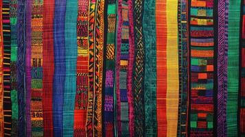 Vibrant Vertical Stripes Of Woven Textile Art photo