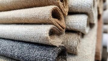 Rolled Fabric Samples Displaying Neutral Tones photo