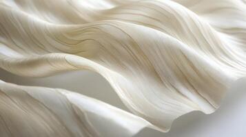 Elegant Draped Beige Fabric Shows Textured Waves photo