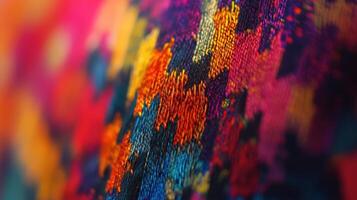 Vividly Colored Textile Fabric Close Up Shot photo