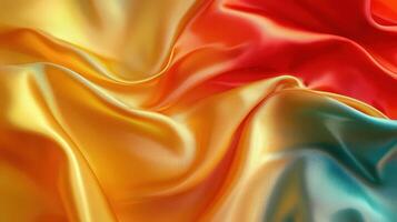 Colorful Draped Silk Fabric Showing Rich Hues photo