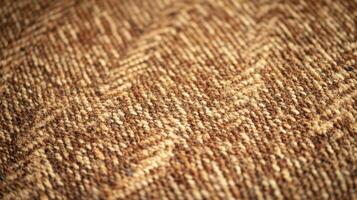 Brown and beige textured woolen fabric closeup photo