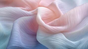 Pastel Silk Fabric Draped Softly in Gentle Waves photo