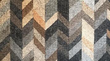 Textured Fabric Shows Chevron Pattern In Earthy Tones photo