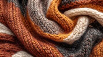 Autumnal Knitted Fabric Textured Detail photo