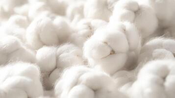 Fluffy White Cotton Balls Close Up View photo