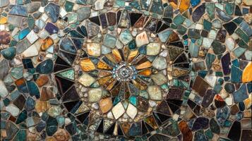 Colorful Gemstone Mosaic Pattern Design photo