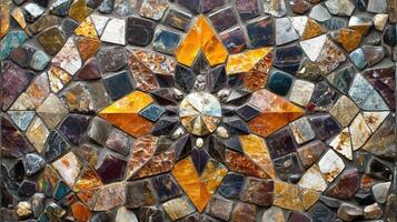 Colorful Stone Mosaic Featuring a Star Design photo