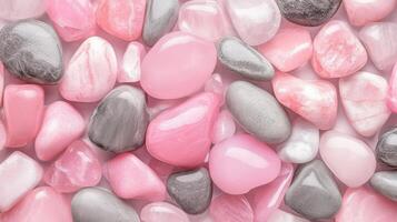 Pink and Grey Polished Stones Collection Background photo