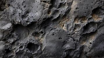 Dark Volcanic Rock Surface Texture Image photo