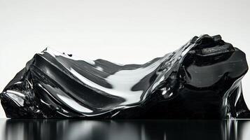 Abstract Black Glossy Sculptural Form photo