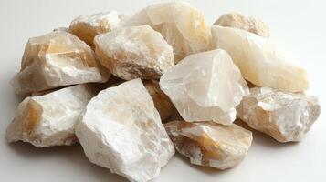 A Collection Of Raw Honey Calcite Crystals photo
