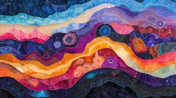 Abstract Colorful Layered Landscape Art photo