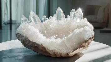 Large Crystal Geode with Clear Quartz Points photo