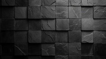 Dark Grey Stone Tiles Form A Wall Texture photo