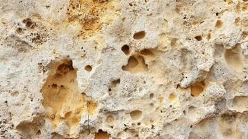 Textured Rock Face Showing Holes and Erosion photo