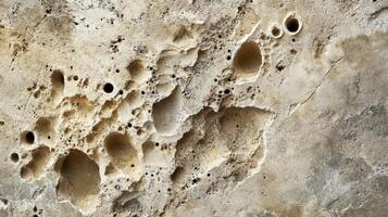 Eroded Stone Surface Showing Numerous Holes and Cavities photo