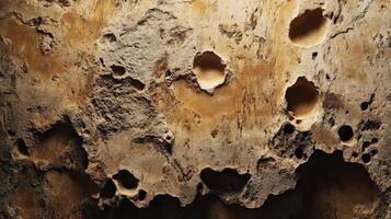 Eroded Stone Surface With Numerous Cavities photo