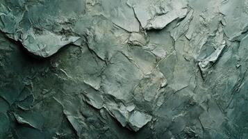 Dark Green Rough Textured Stone Wall photo