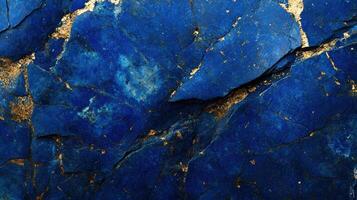 Deep Blue Lapis Lazuli Stone with Gold Veins photo