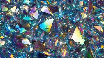 Iridescent Crystal Fragments Abstract Texture photo