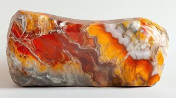 Polished Red Yellow And White Agate Stone Specimen photo