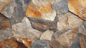Irregularly Shaped Stones Form A Rustic Wall Texture photo