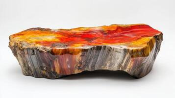 Polished Petrified Wood Slab Displaying Vivid Colors photo