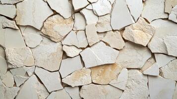 Irregular Beige Stone Wall Texture Background photo