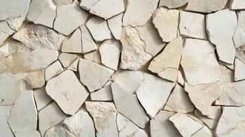 Irregularly Shaped Beige And White Stone Wall photo
