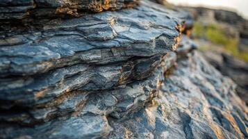Layered Rock Formation Showing Textured Surface photo