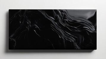 Abstract Black And White Swirling Marble Artwork photo