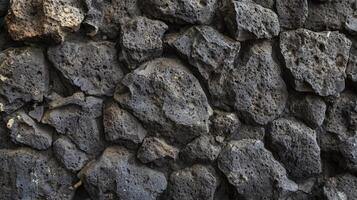 Dark Grey Volcanic Rock Wall Texture photo