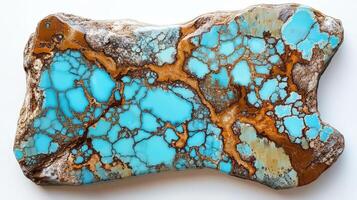 Vivid Turquoise and Brown Stone Specimen photo