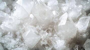 A Cluster of Sparkling White Quartz Crystals photo