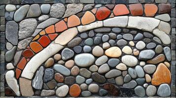 Colorful Stone Mosaic Wall Art Design photo