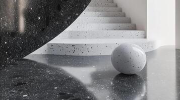 Modern Minimalist Staircase Design with Sphere photo