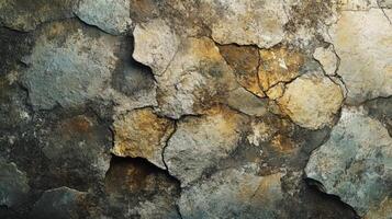Cracked Stone Wall Texture Showing Age And Decay photo