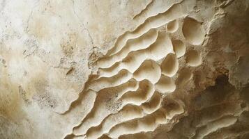 Abstract Beige Wall Texture with Carved Patterns photo