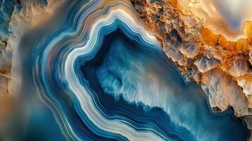 Blue and Orange Agate Stone Texture Detail photo