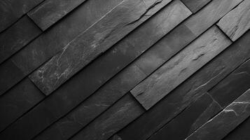 Dark Slate Tile Wall Diagonal Pattern Design photo