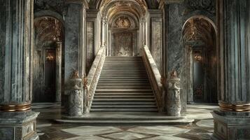 Grand Palace Staircase Ornate Marble Interior Design photo