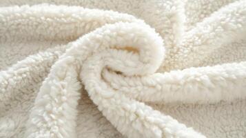 Soft Cream Colored Fluffy Fleece Fabric Texture photo