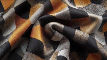 Abstract Geometric Patterned Fabric Draped Softly photo