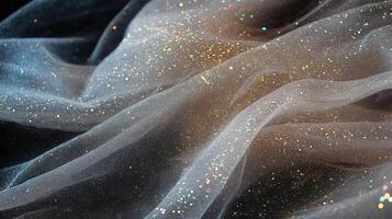 Glittering Sheer Fabric Draped in Soft Waves photo