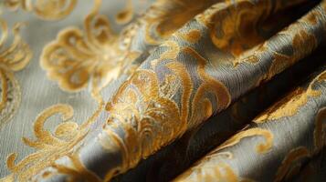 Elegant Gold And Gray Fabric Draped Beautifully photo