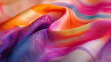 A colorful fabric with a wave pattern photo