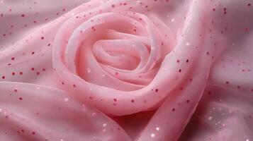 Pink Fabric Rose Patterned Sheer Textile photo