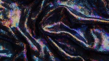 Iridescent fabric with textured mosaic pattern photo