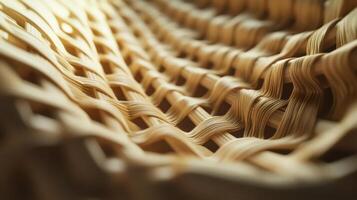 Intricate Woven Bamboo Pattern Displaying Texture and Light photo